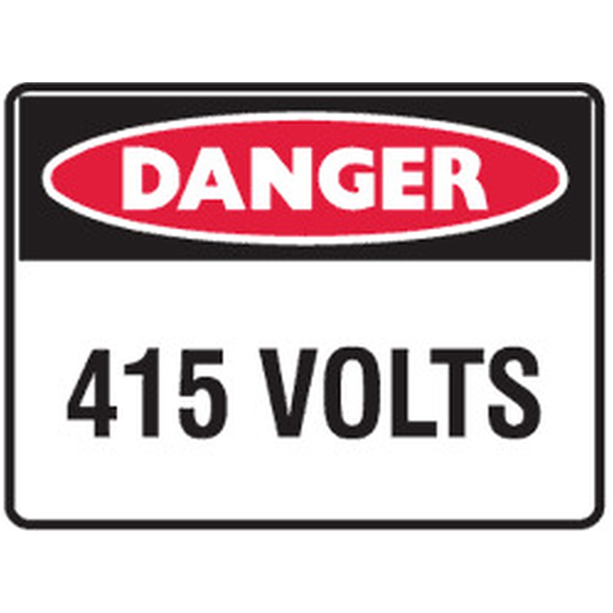 SIGN 415 VOLTS 600 X 450 POLY