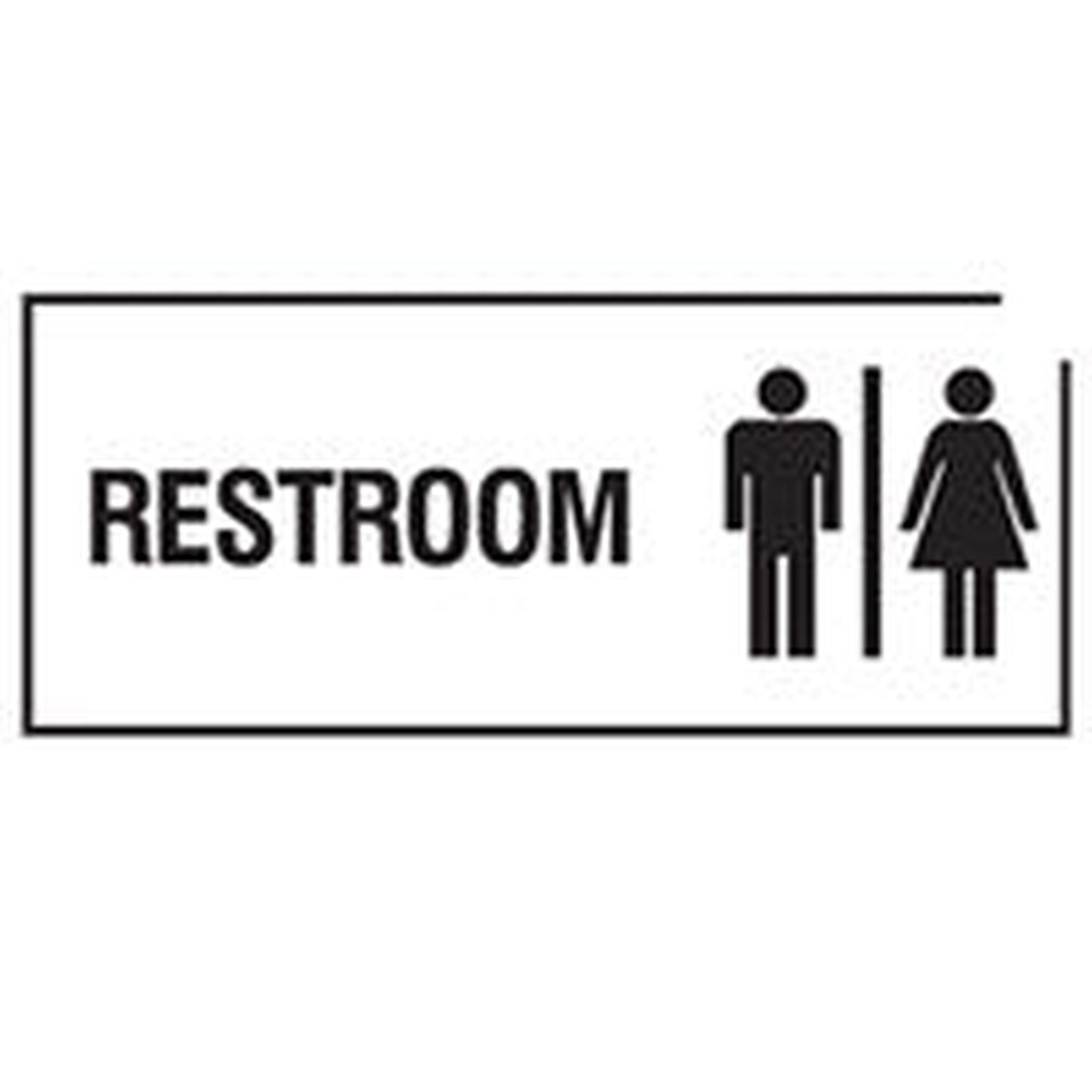 SIGN - RESTROOMS 300 x 125mm POLY