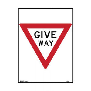 SIGN GIVE WAY NON REF 600 X 450 MTL