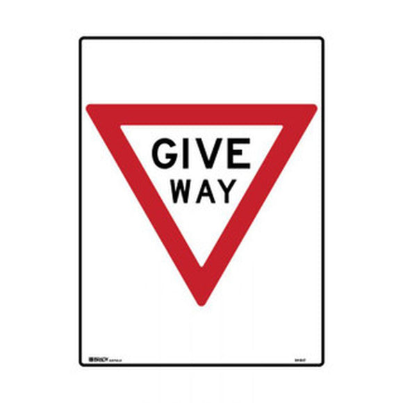 SIGN GIVE WAY NON REF 600 X 450 MTL