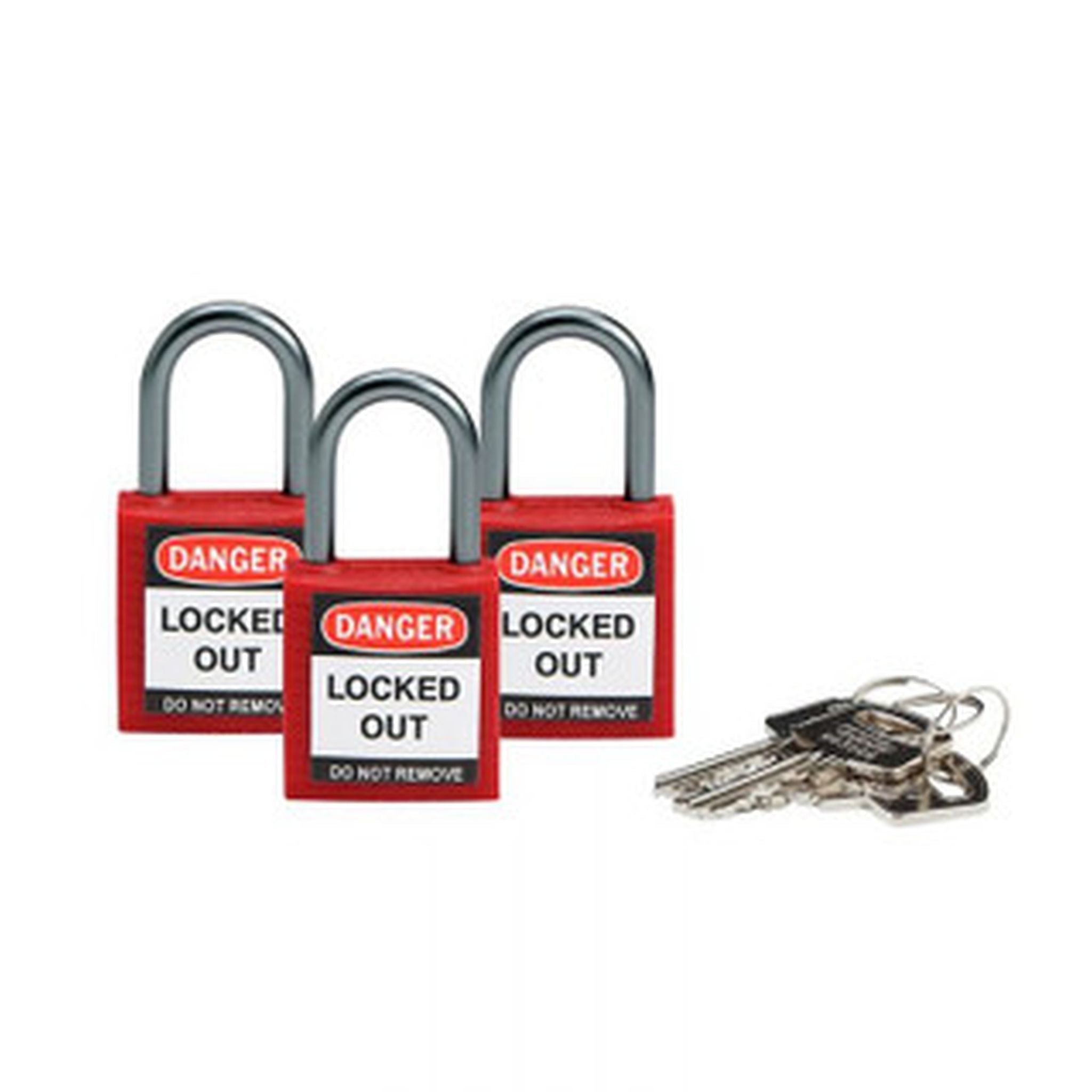 PADLOCK SAFETY RED KEYED ALIKE (PACK 3)
