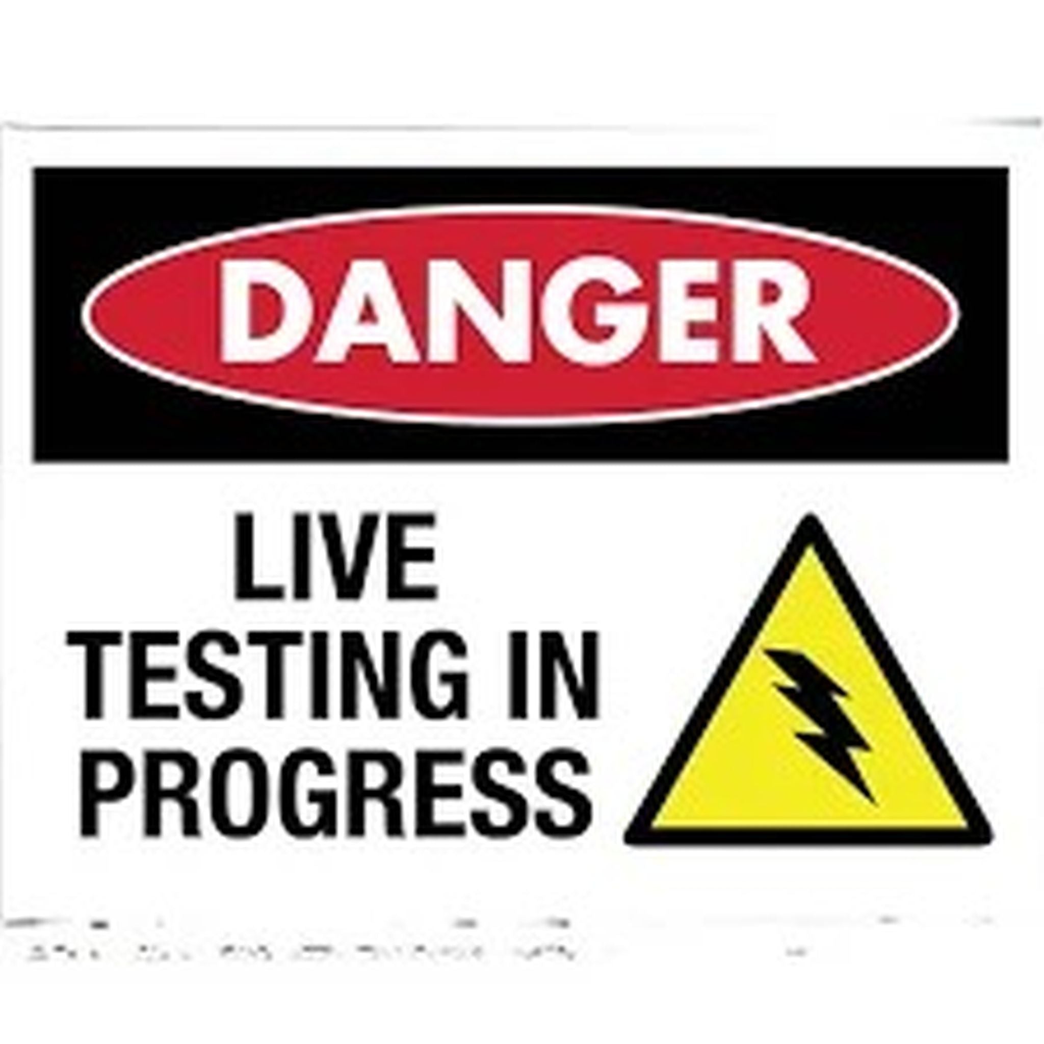SIGN - LIVE TESTING IN PROGRESS 450 x 600