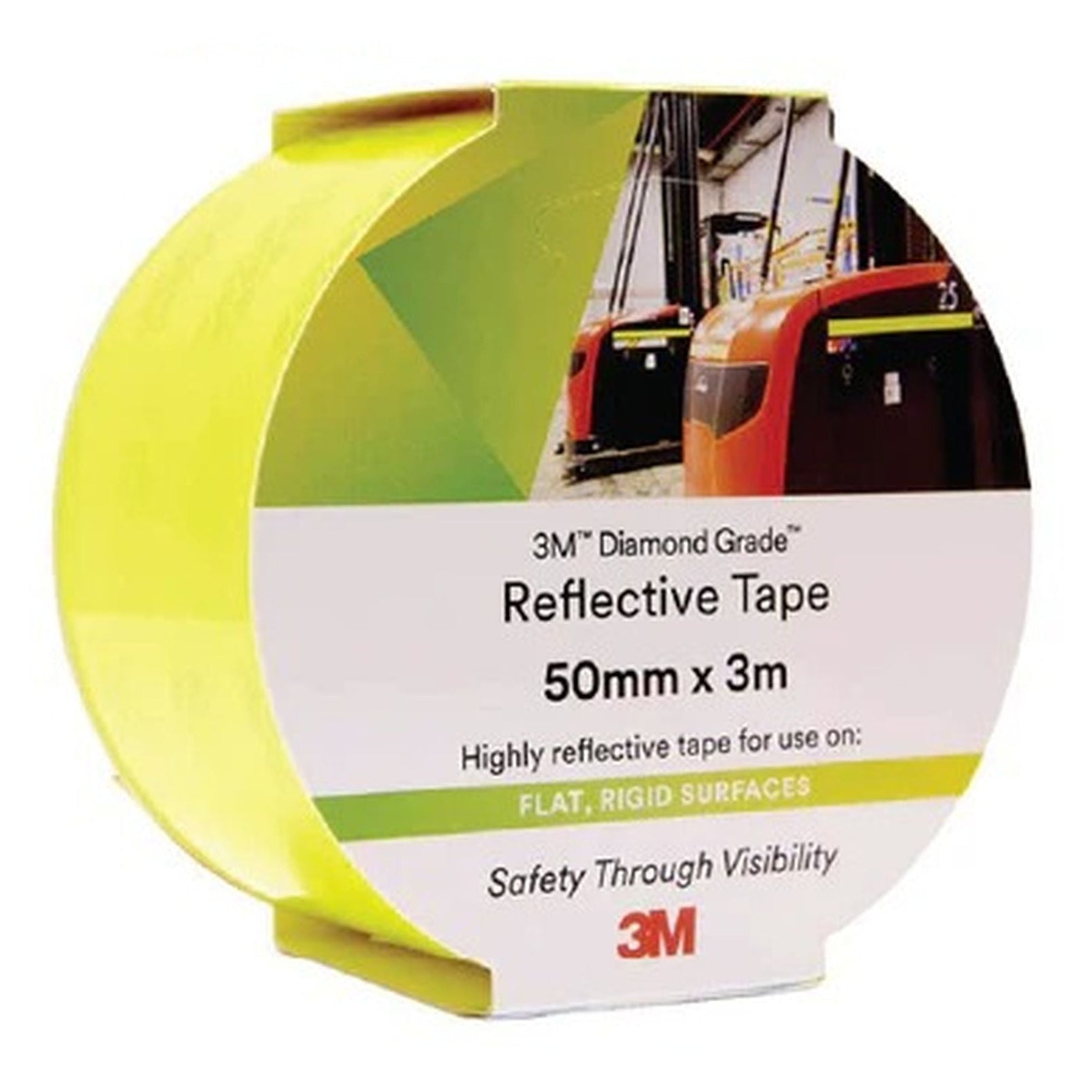 REFECTIVE TAPE 3M 50mm X 15m YELLOW/GREEN