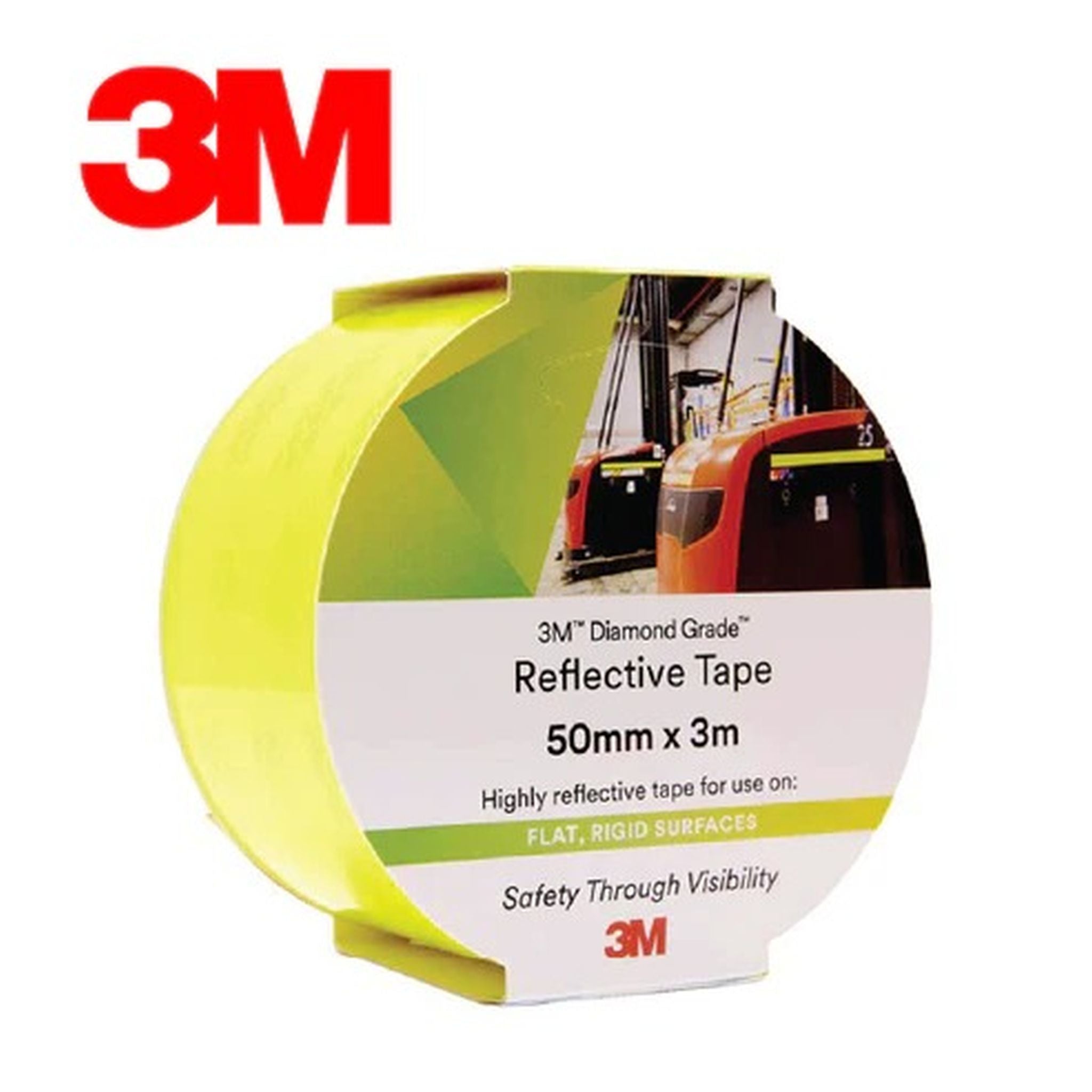 REFECTIVE TAPE 3M 50mm X 15m YELLOW/GREEN