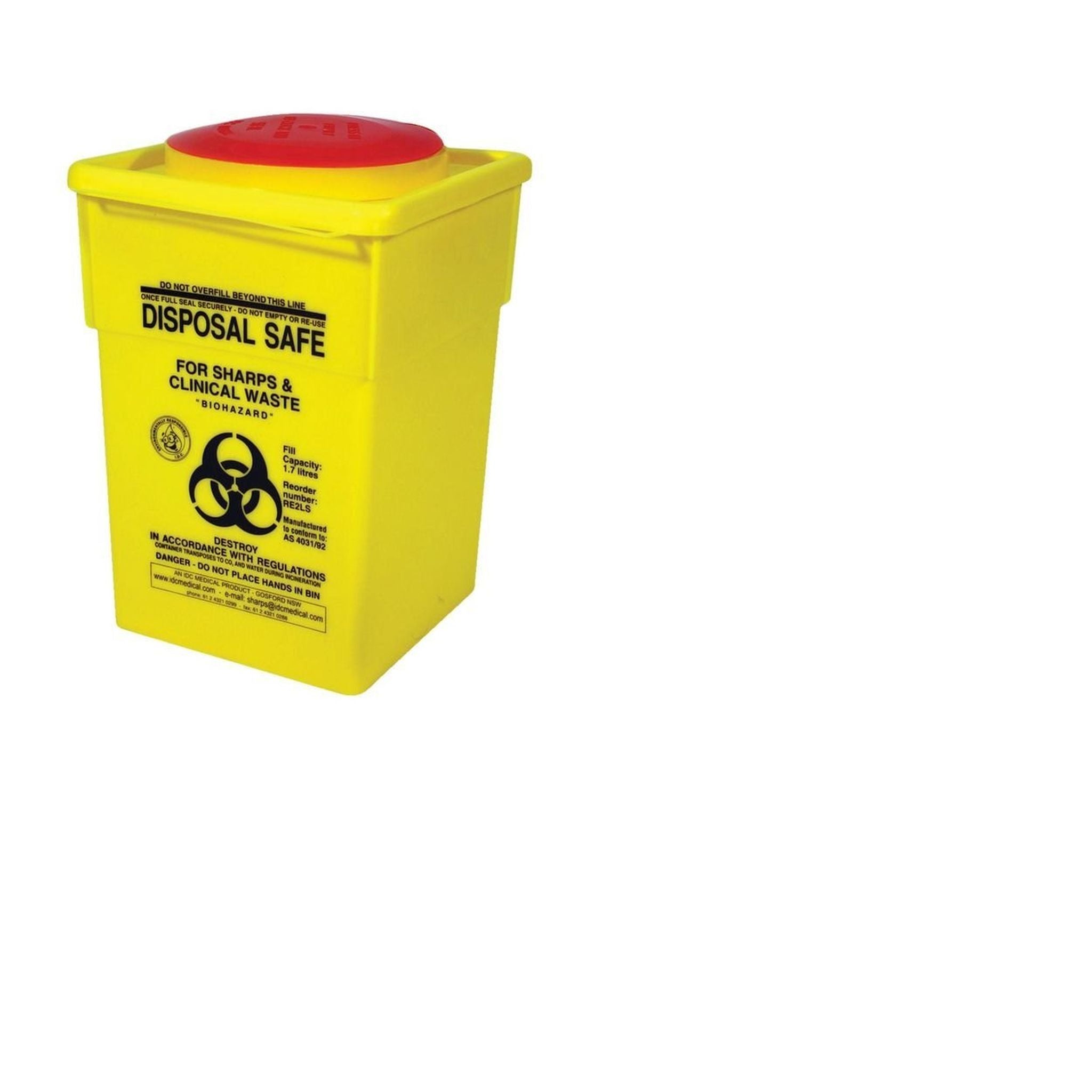 SHARPS DISPOSAL CONTAINER 1.7L