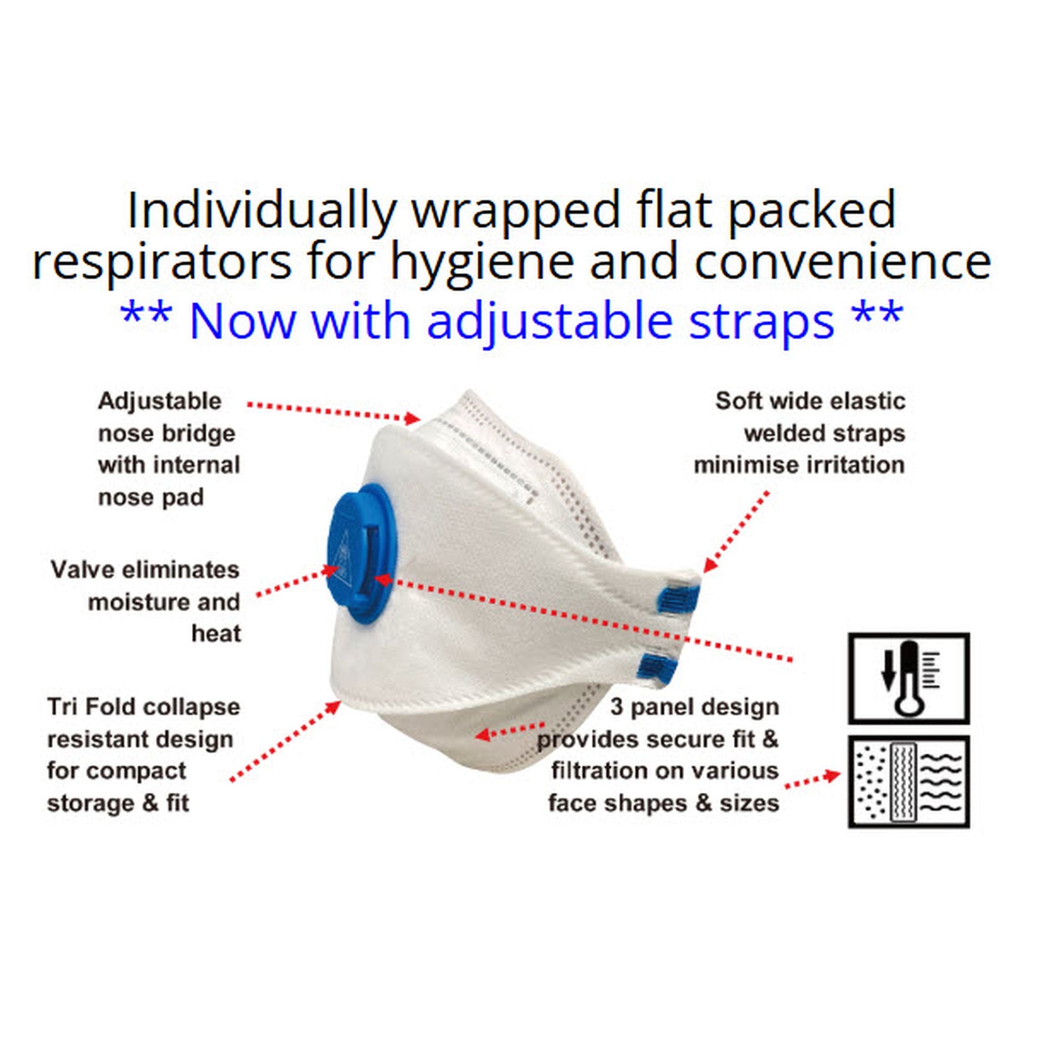 DUST MASK FLAT FOLD + VALVE