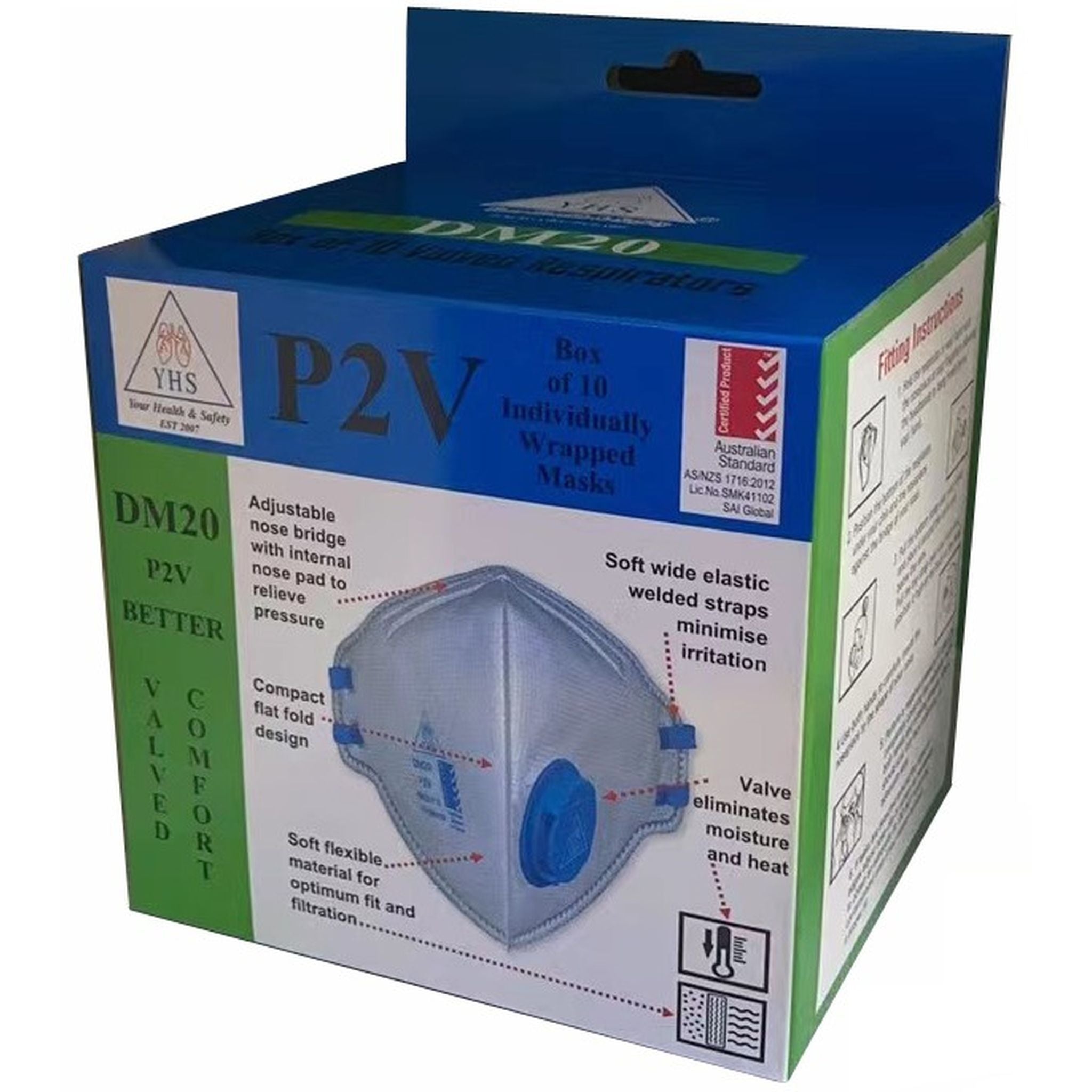 DUST MASK VERTICAL FOLD + SINGLE VALVE
