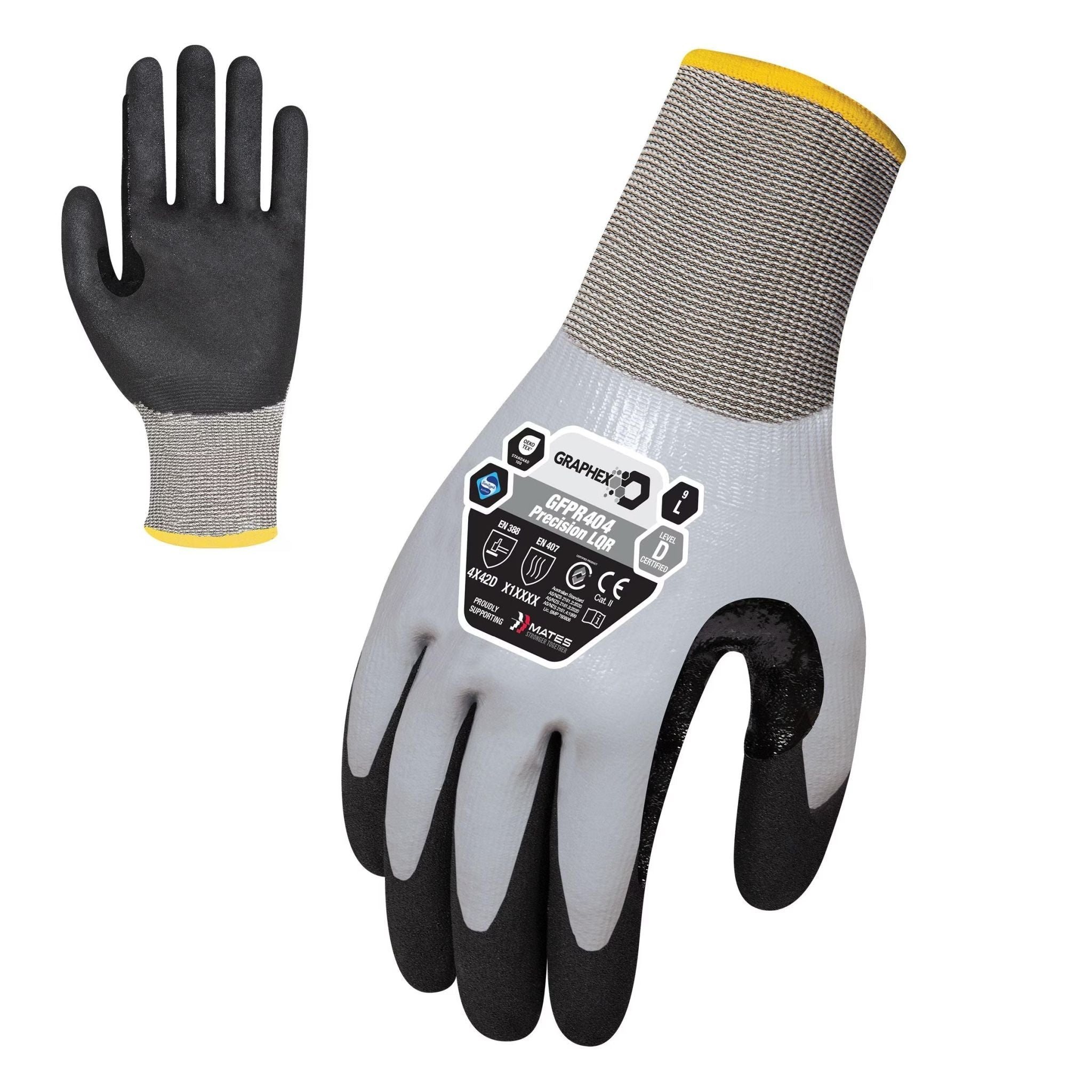 GLOVE GRAPHEX PRECISION LQR CUT D SIZE M