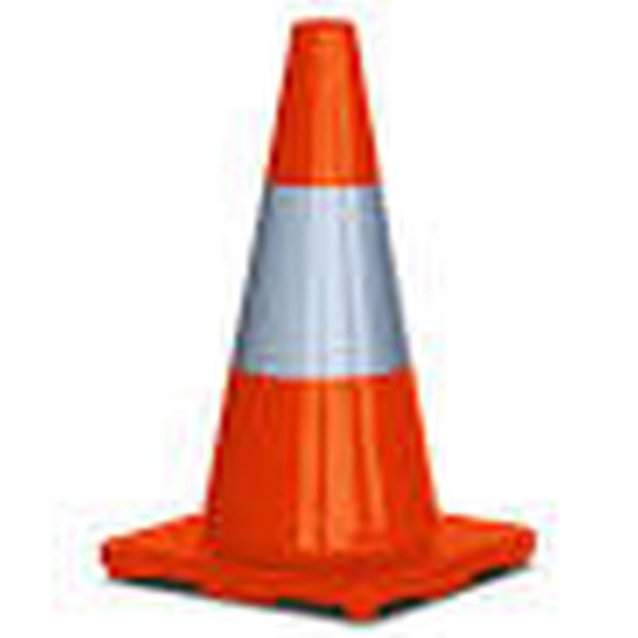 TRAFFIC CONE HI-VIS ORANGE REFLECTIVE 450mm