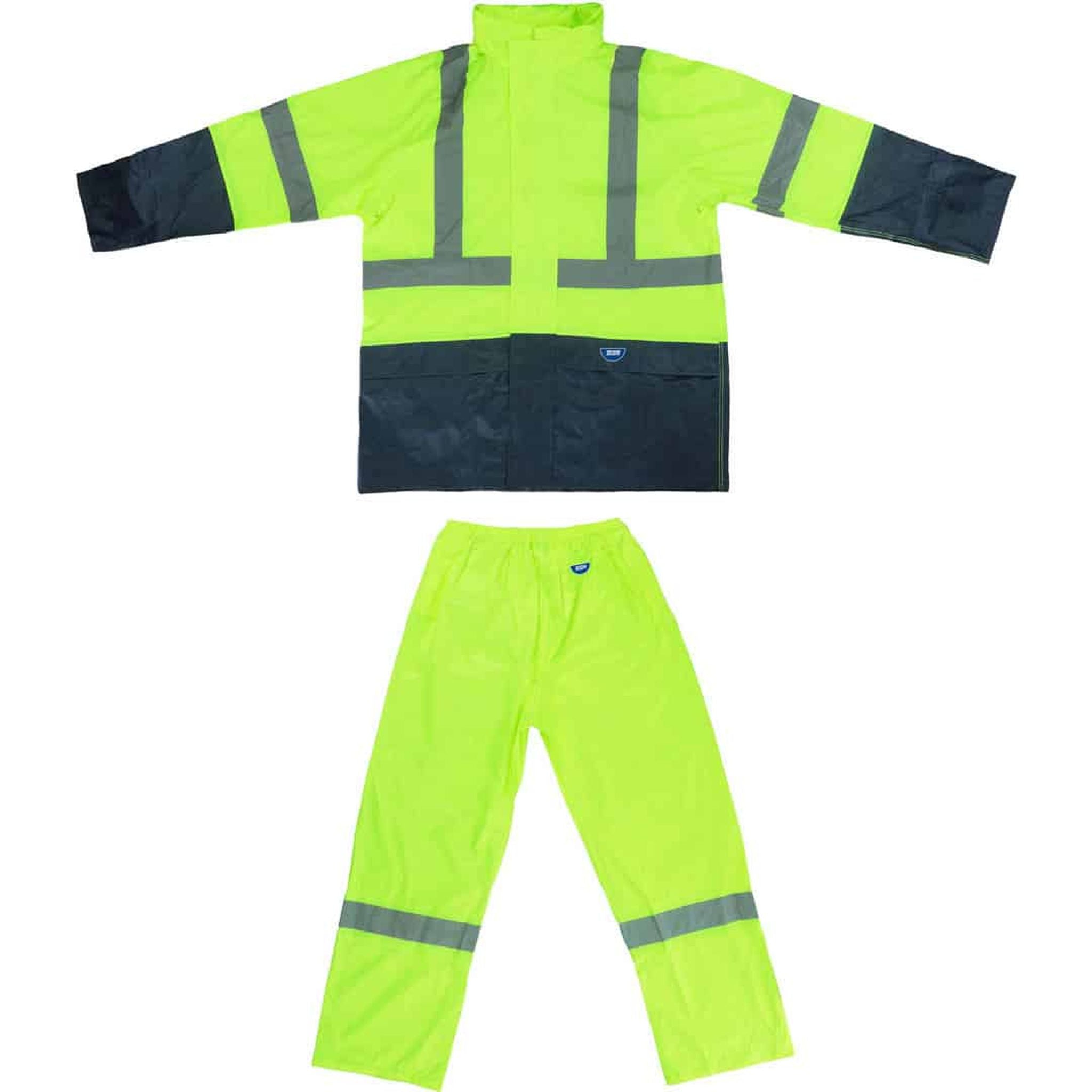RAIN COAT AND PANTS HI-VIS SMALL - LIME