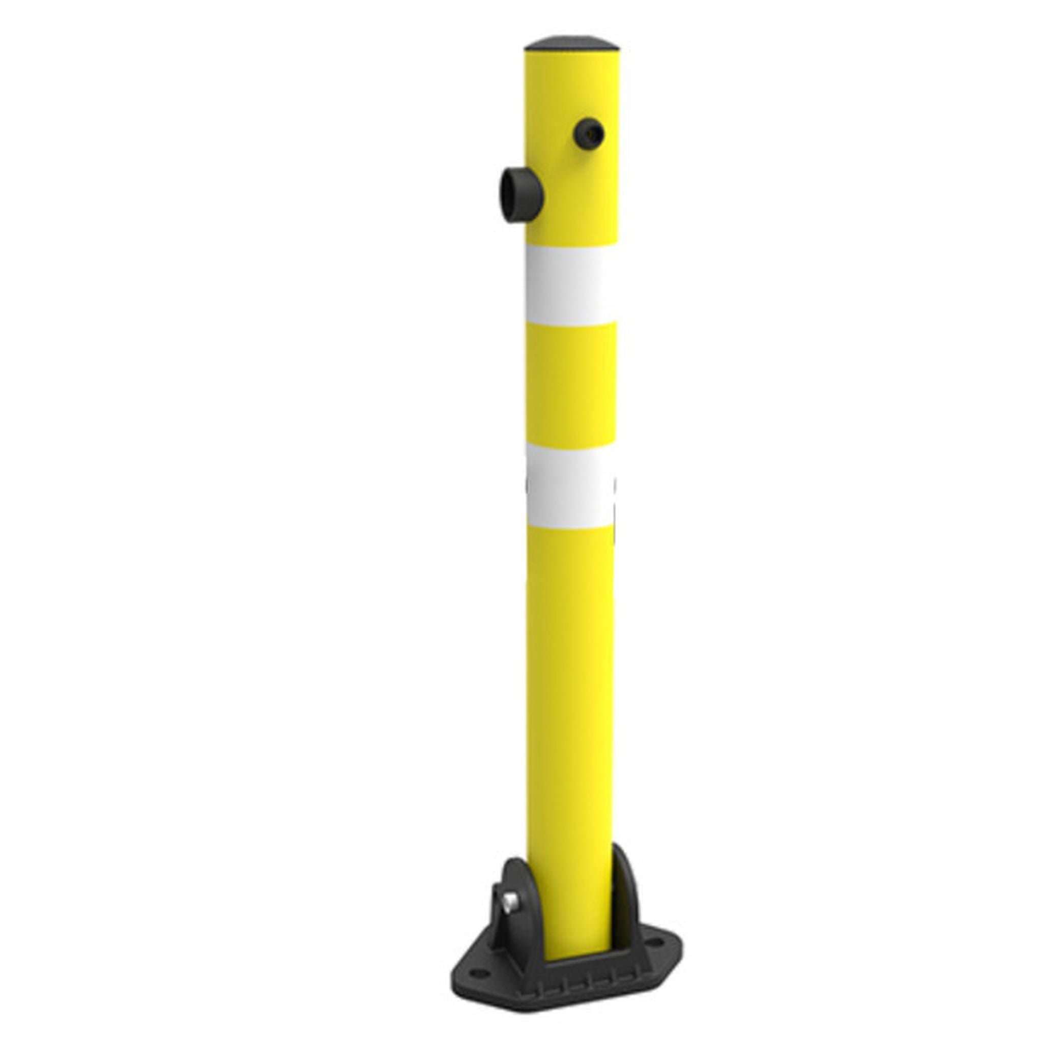 BOLLARD- FOLD DOWN STEEL YELLOW