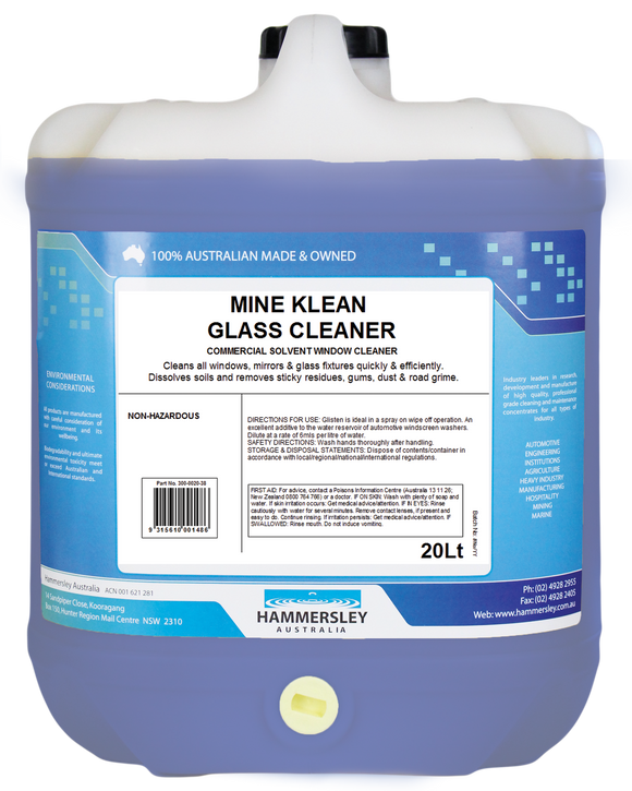 MINE KLEAN GLASS CLEANER 20L (M-H1036)