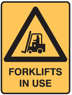 SIGN FORKLIFT IN USE 400 X 450 – MTL (SAF-832082)