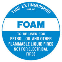 SIGN - EXTINGUISHER FOAM 200mm DIA (SAF-832897)