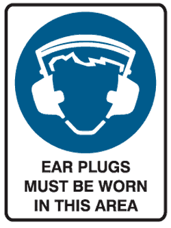 SIGN EAR PROTECTION MUST BE WORN 600 X 450 POLY (SAF-834626)