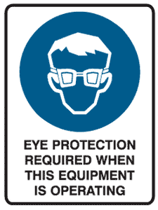 SIGN EYE PROTECTION REQUIRED 600 X 450 POLY (SAF-840949)