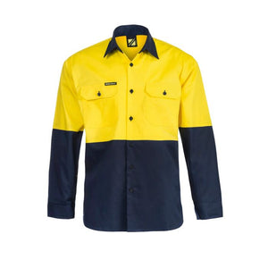 SHIRT HI VIS YEL/NAVY (C-WS4247YN)